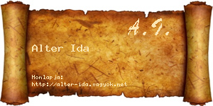 Alter Ida névjegykártya