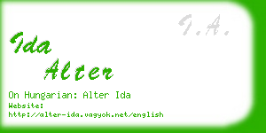 ida alter business card